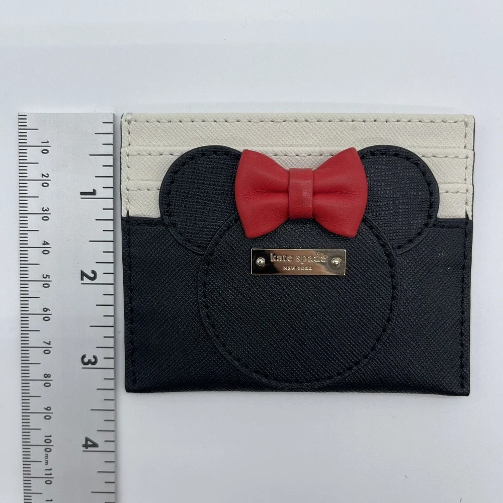 KATE SPADE x DISNEY Minnie‎ Mouse Small Wallet Card Case Holder Black/White/Red